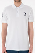 Men's Slim Fit Polo Neck White Basic T-Shirt