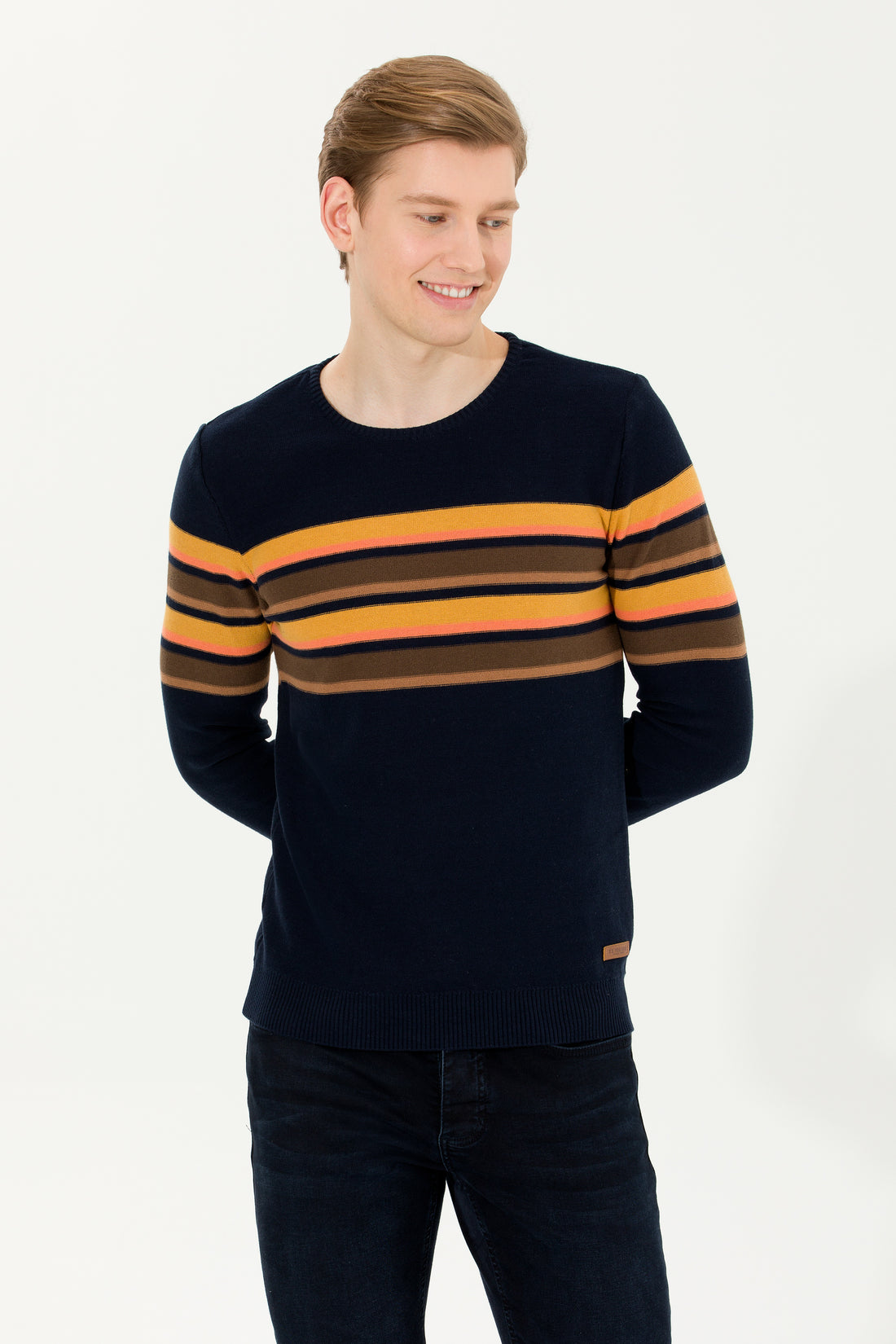 Men's Navy Crew Neck Knitwear Sweater