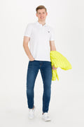 Men's White Basic Polo Neck T-Shirt