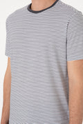 Men's Regular Fit Crew Neck Black Striped T-Shirt