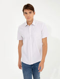 Beige Regular Fit Short Sleeve Shirt