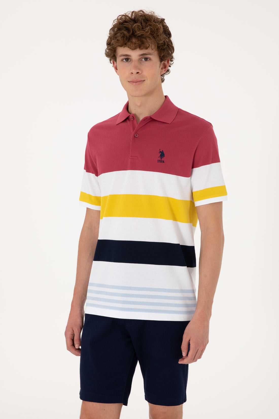 Men's Regular Fit Polo Neck Cherry T-Shirt