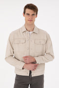 Men's Beige Jean Shirt