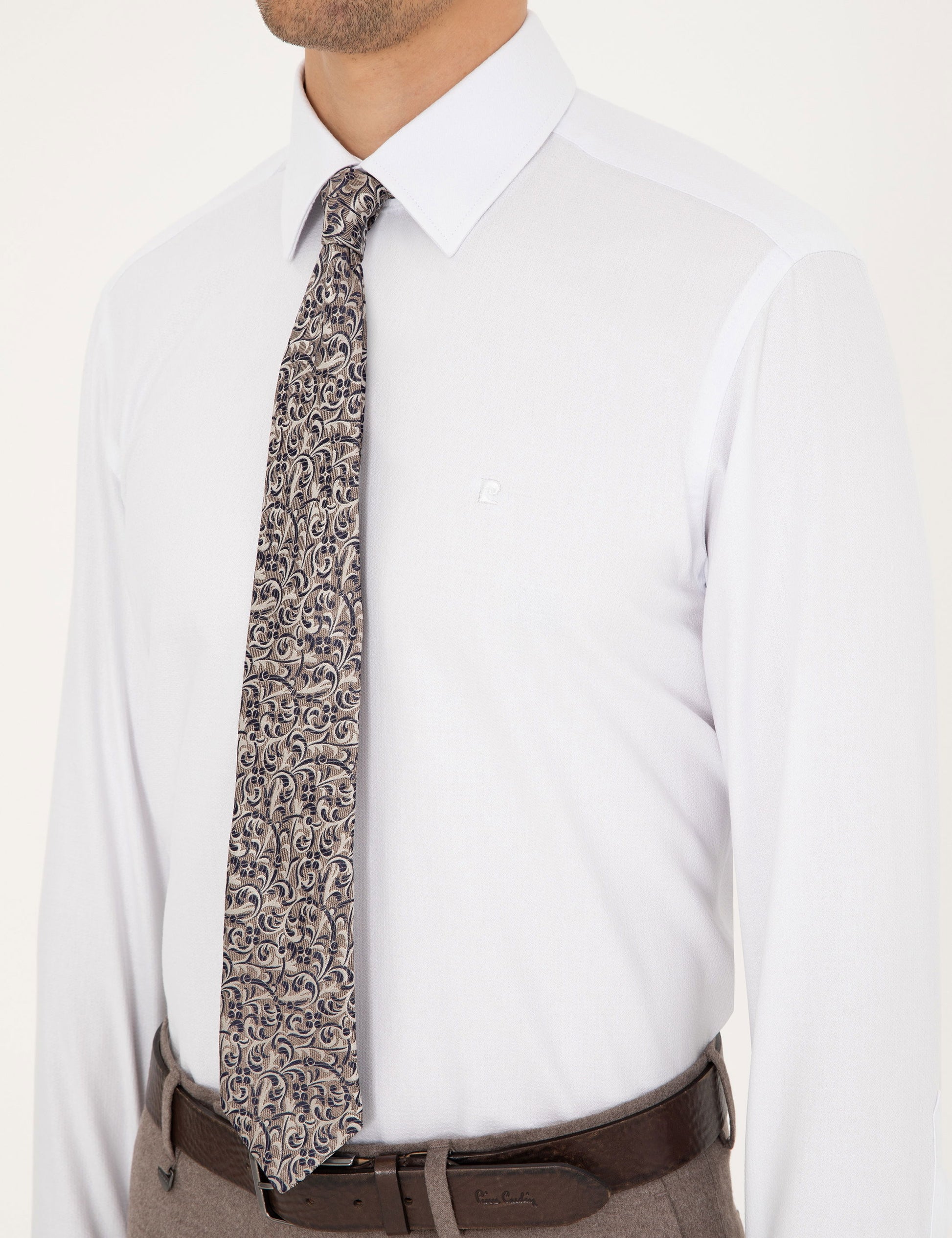 White Regular Fit Long Sleeve Shirt