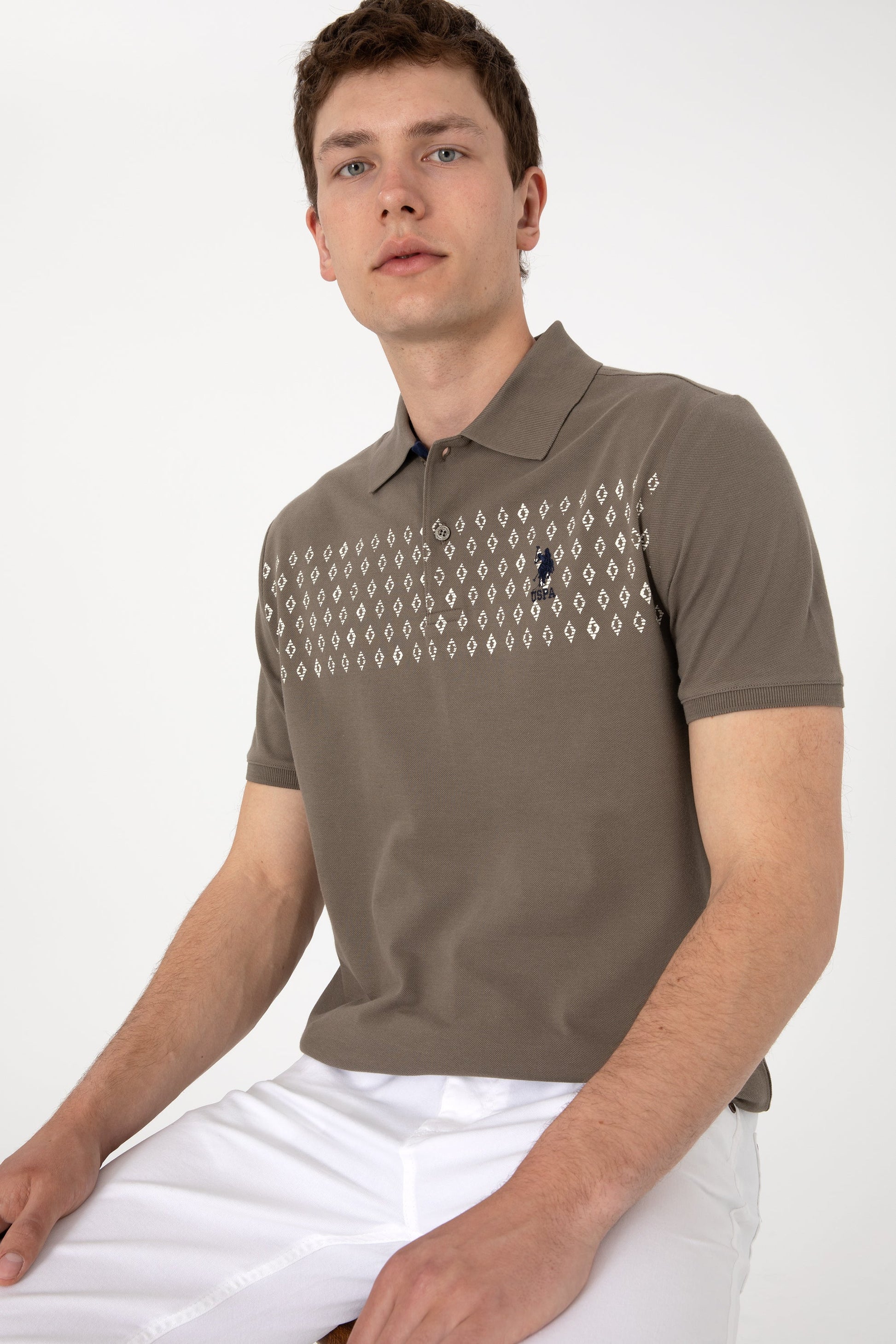 U.S. Polo Assn. - Men's Regular Fit Polo Neck Mink T-Shirt