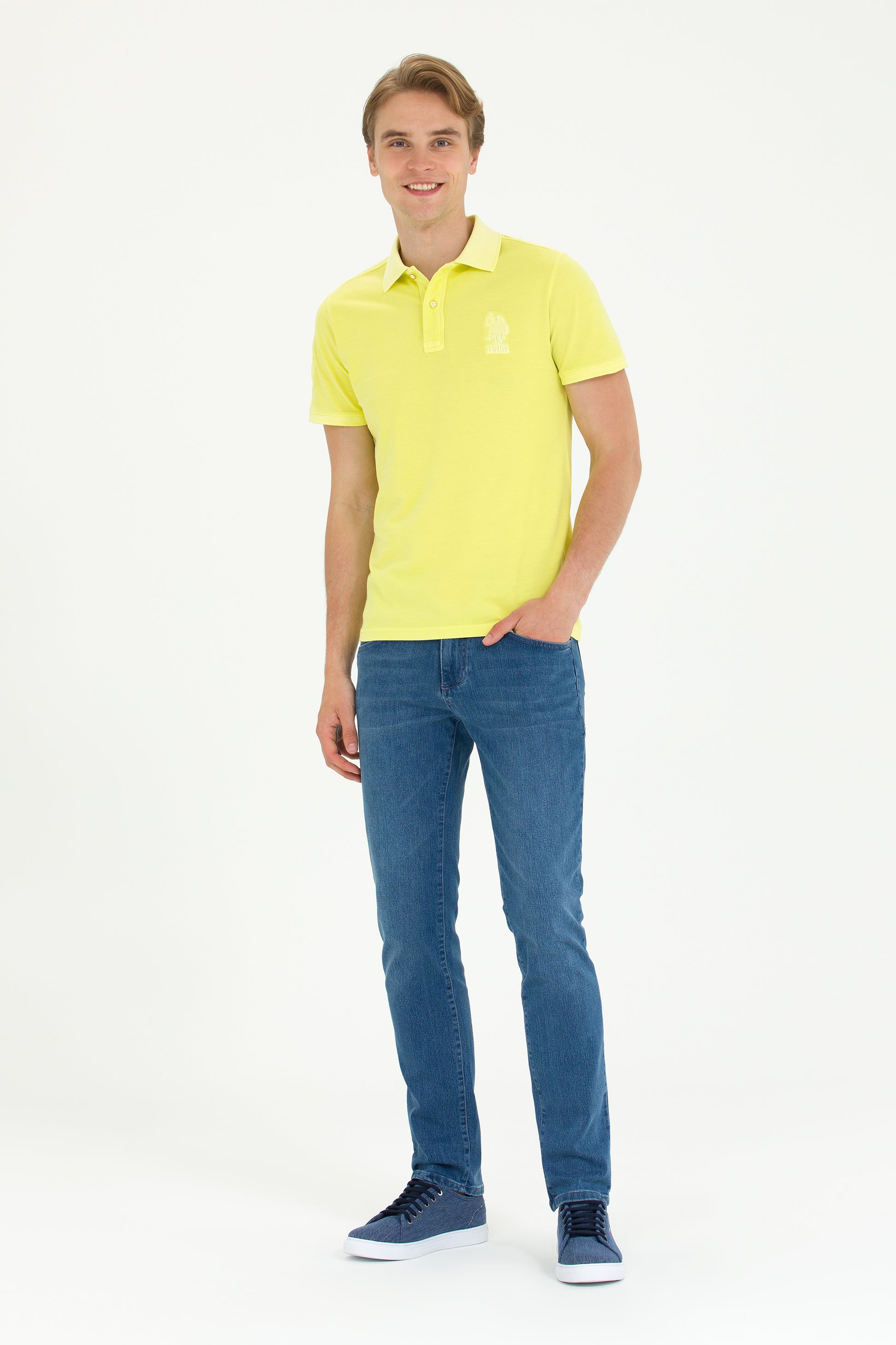 Men's Citron Basic Polo Neck T-Shirt