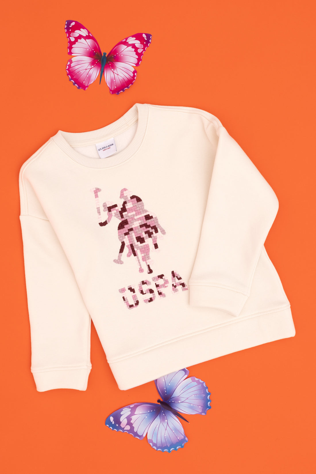 Girls' Cream Crew Neck Sweatshirt