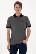 U.S. Polo Assn. - Men's Regular Fit Polo Neck Anthracite Melange Basic T-Shirt