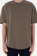 Men's Long Fit Crew Neck Mink Basic T-Shirt