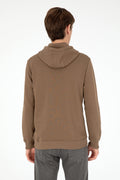 Men's Hooded Khaki Basic Charcoal Sweatshirt