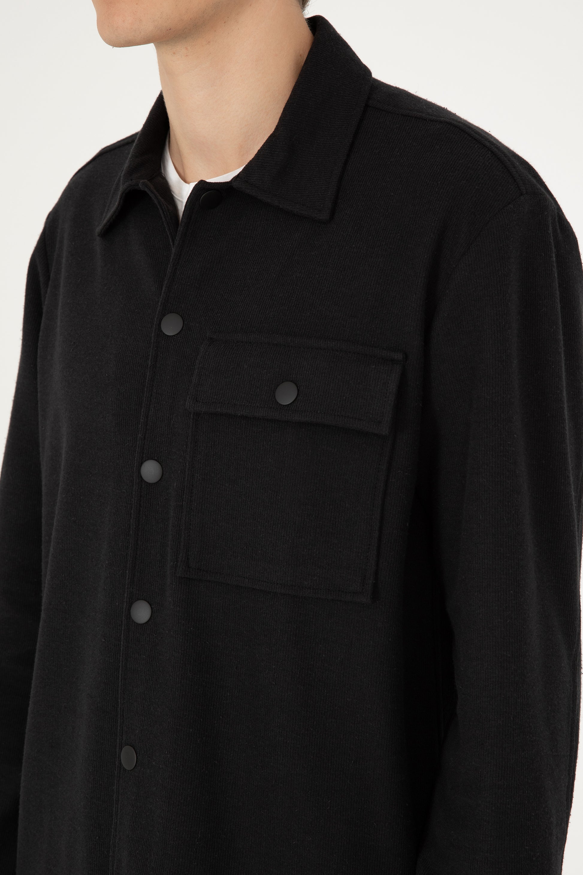 Men's Black Knitted Shirt