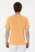 Men's Regular Fit Crew Neck Orange T-Shirt