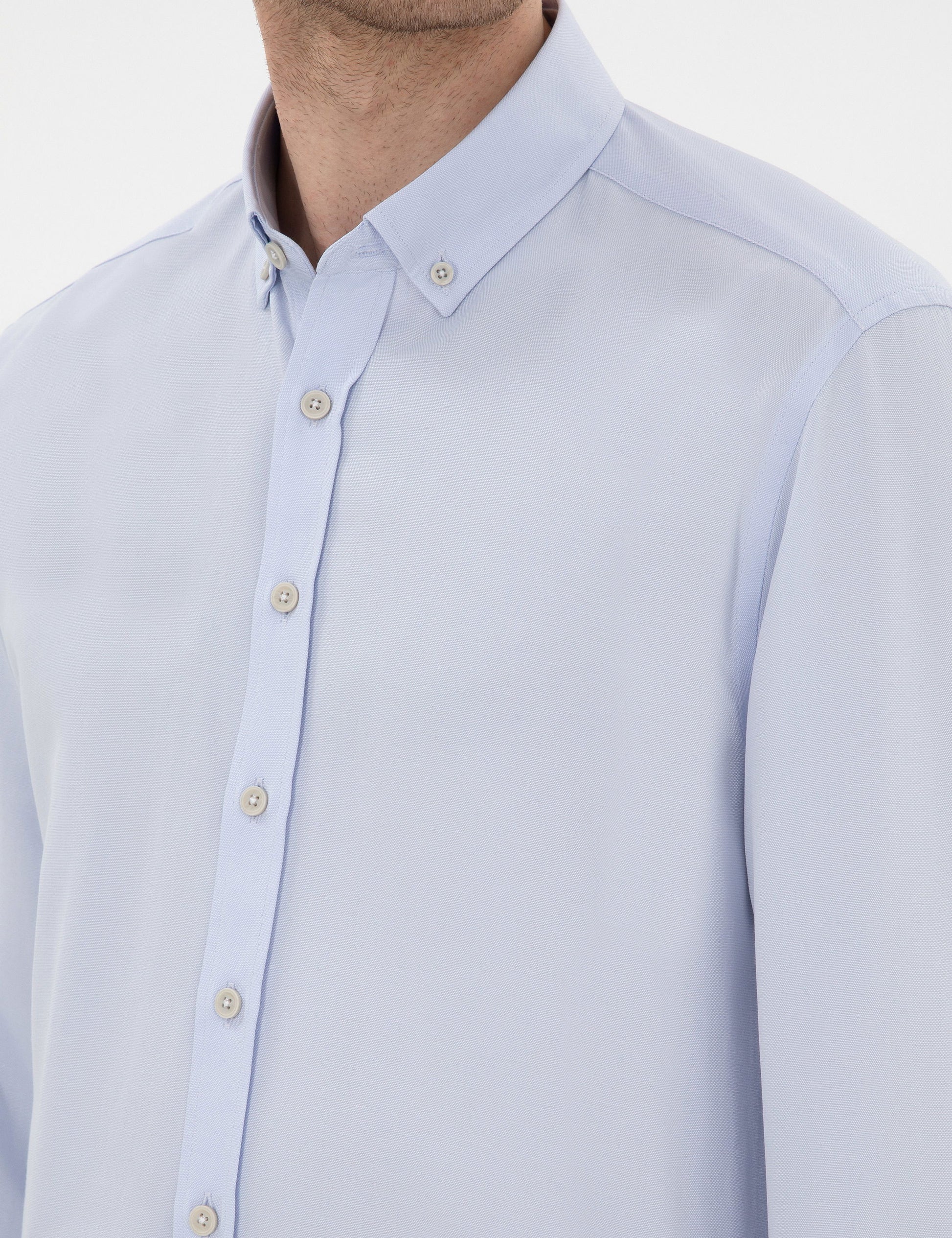 Light Blue Slim Fit Oxford Shirt Long Sleeve