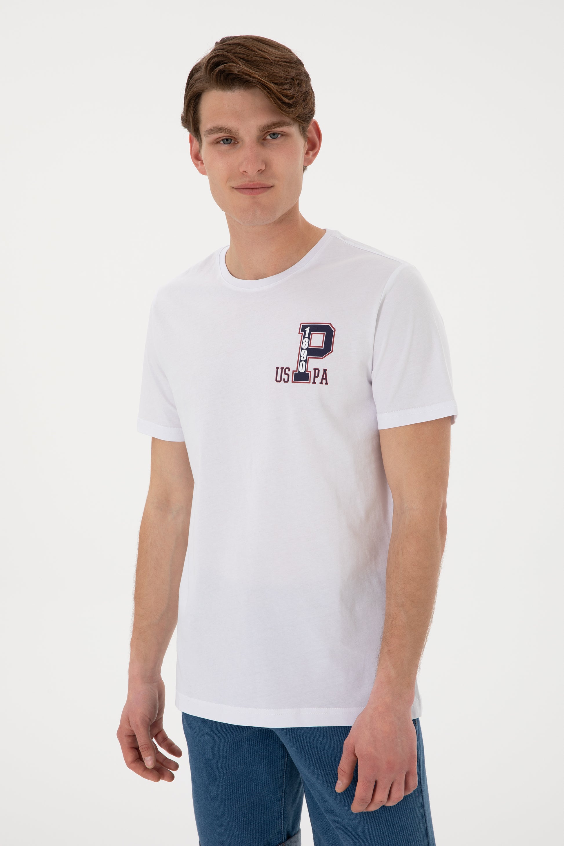 Men's Regular Fit Crew Neck White T-Shirt