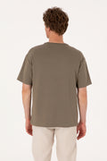 Men's Comfort Fit Crew Neck Mink T-Shirt