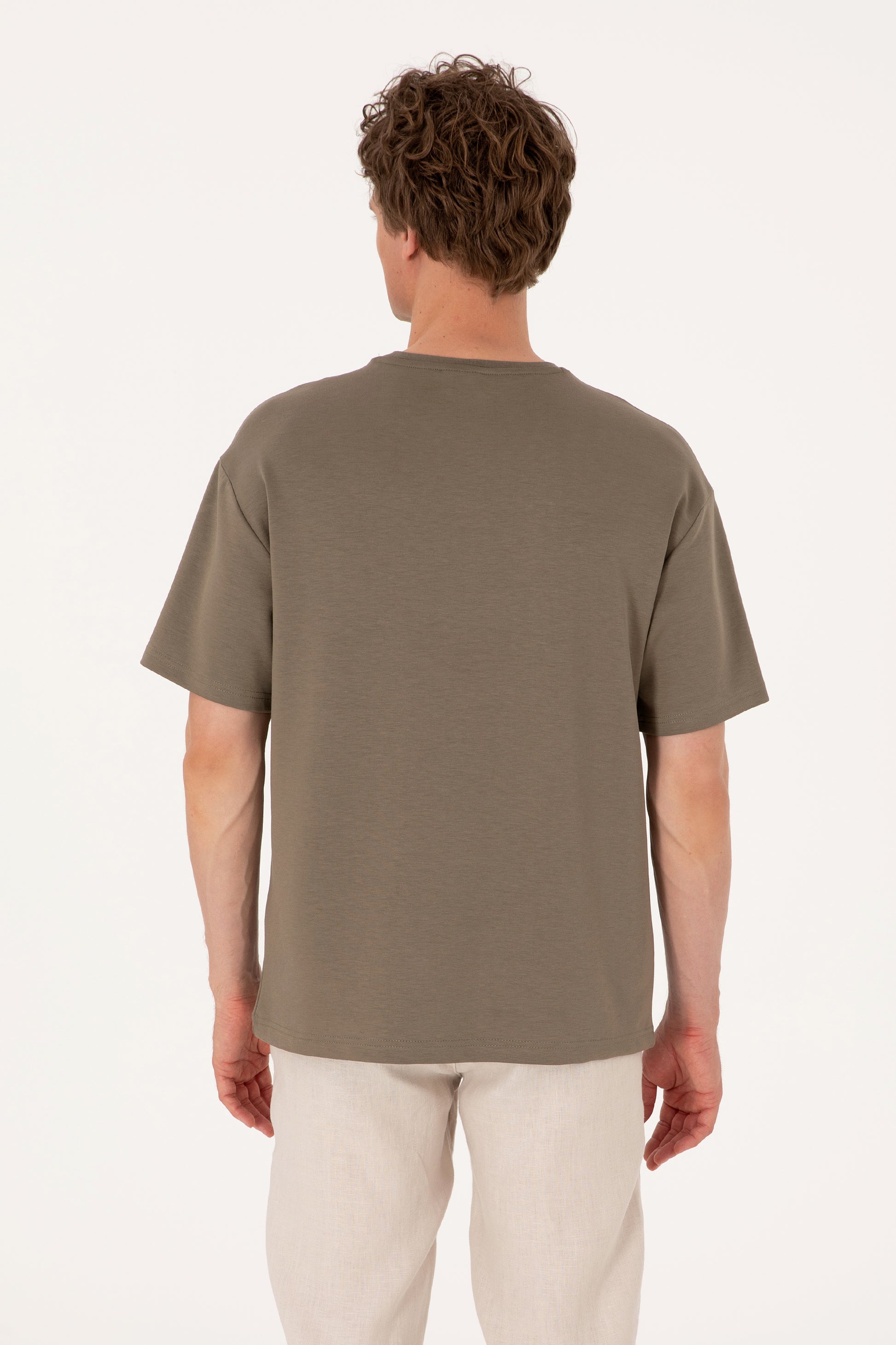 Men's Comfort Fit Crew Neck Mink T-Shirt