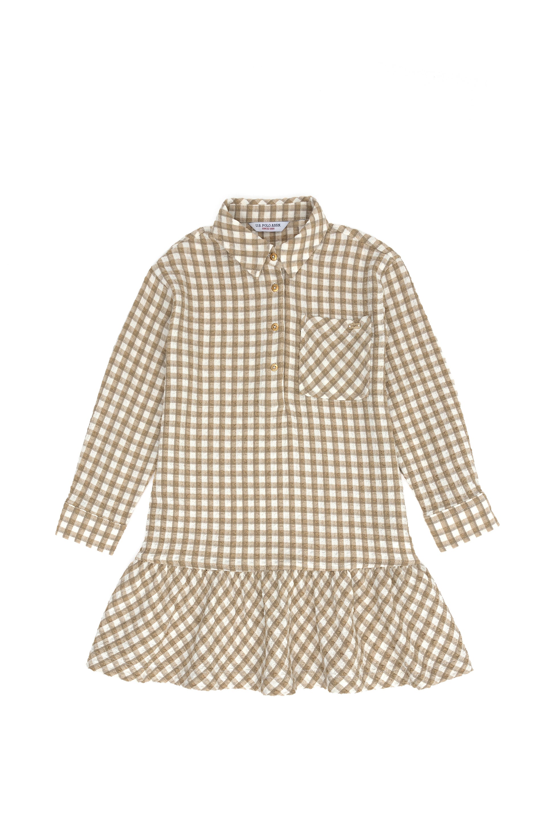 Girls' Coconut Long Sleeve Knitted Dress