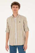 Men's Light Khaki Long Sleeve Shirt