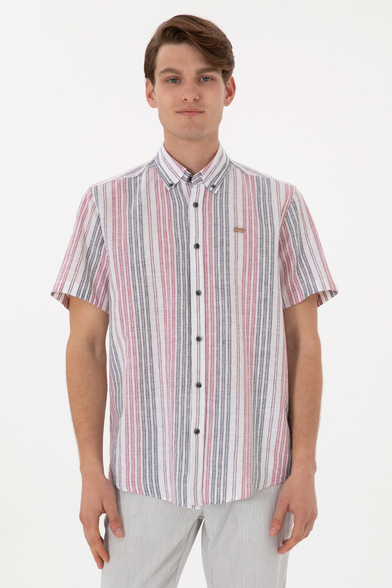 Men's Red Short Sleeve Shirt