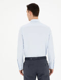 Light Blue Slim Fit Long Sleeve Basic Shirt