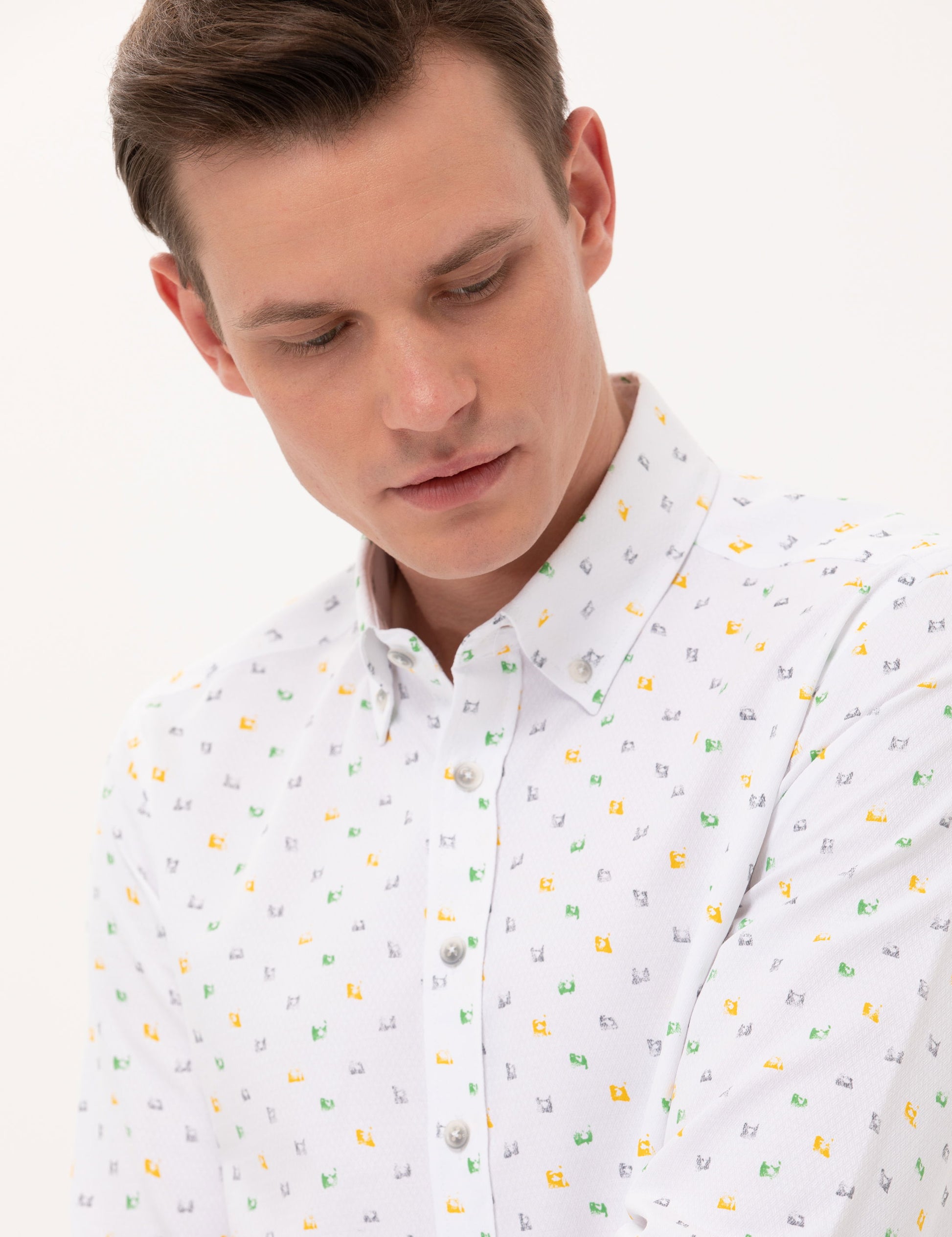 Light Green Slim Fit Long Sleeve Shirt