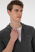Men's Anthracite Knitted Cardigan