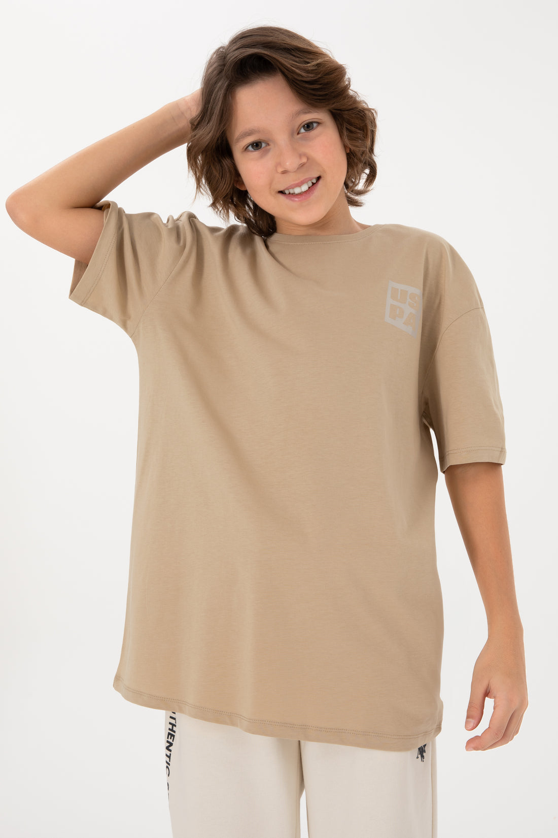 Boy's Sand Comfort Basic Crew Neck T-Shirt