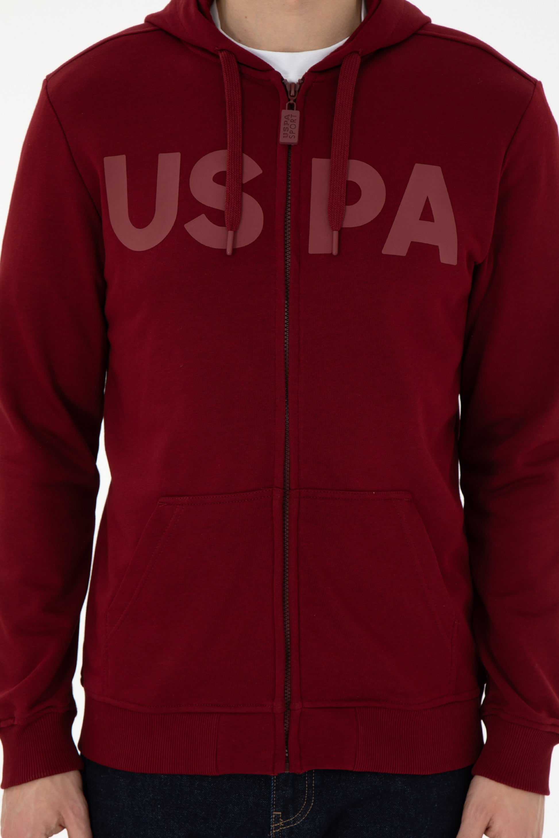 Men's Burgundy Knitted Cardigan