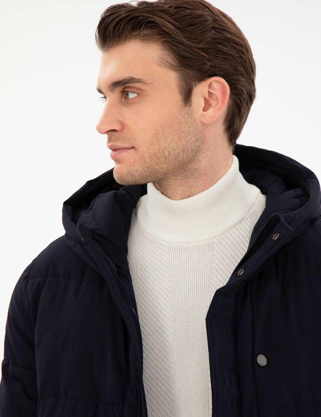 Navy Regular Fit Coat