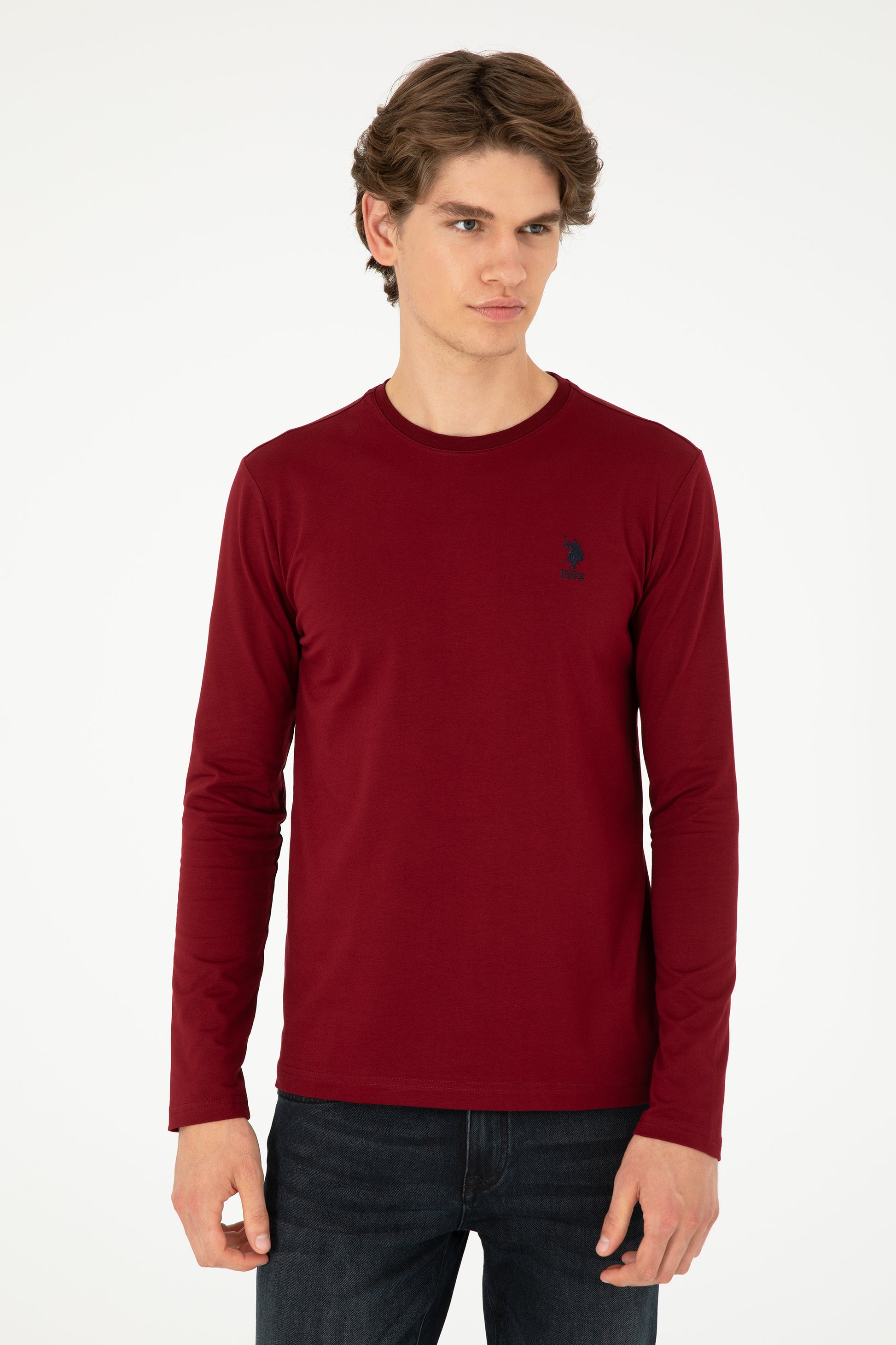 Men's Burgundy Basic Sweatshirt