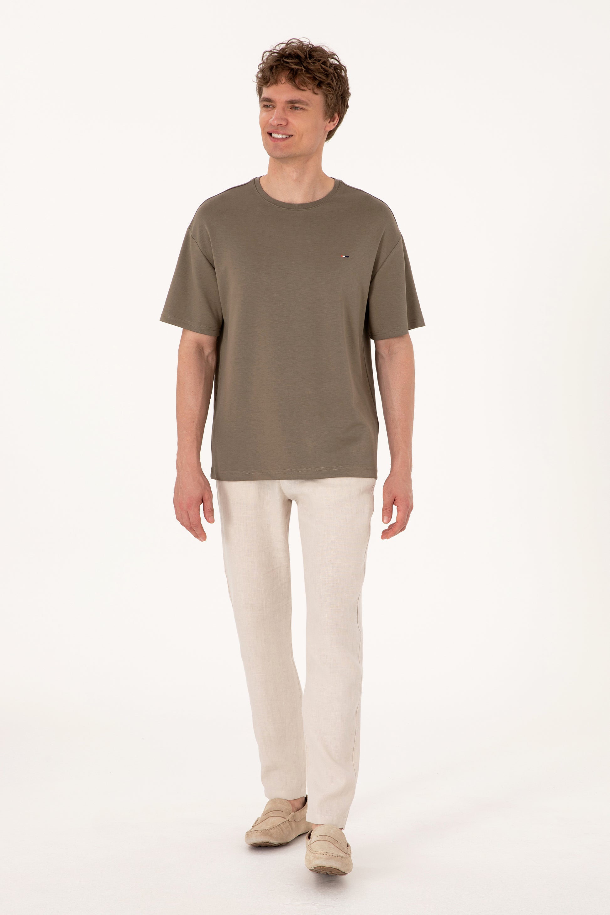 Men's Comfort Fit Crew Neck Mink T-Shirt