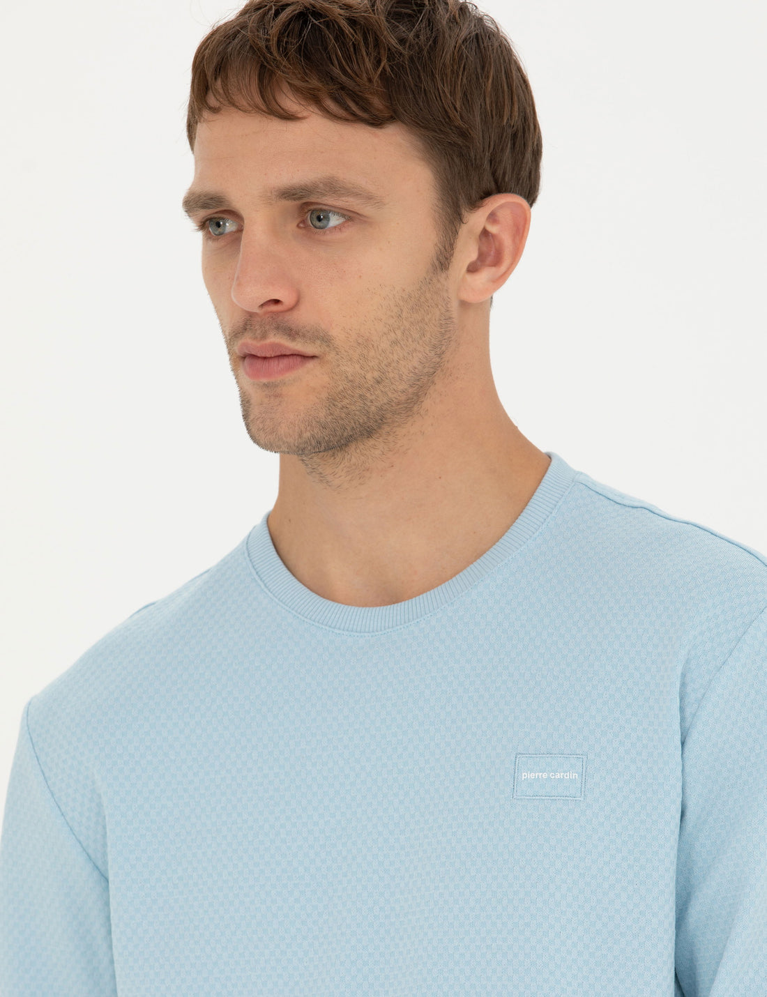 Light Blue Regular Fit Crew Neck Sweatshirt