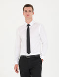 White Slim Fit Long Sleeve Basic Shirt