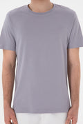 Men's Regular Fit Crew Neck Grey Basic T-Shirt