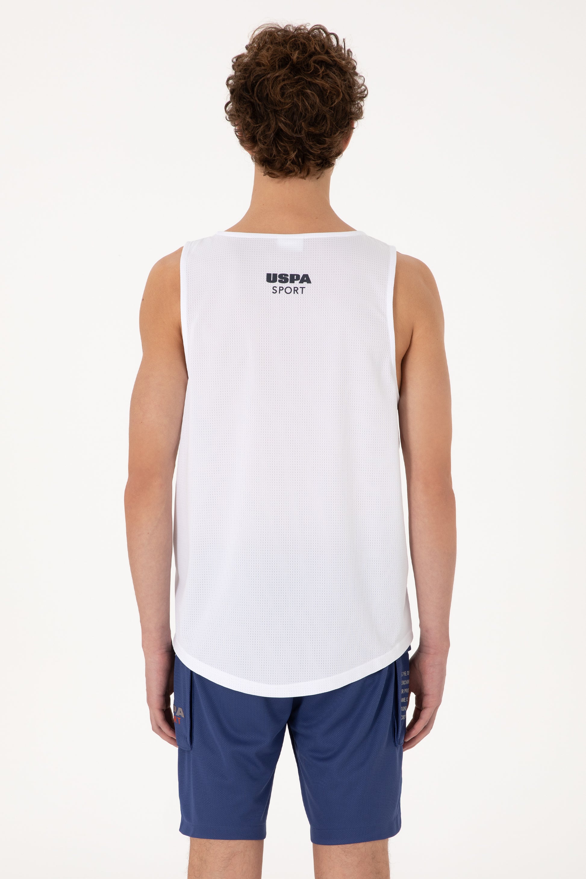 Men's Regular Fit Crew Neck White Sleeveless T-shirt