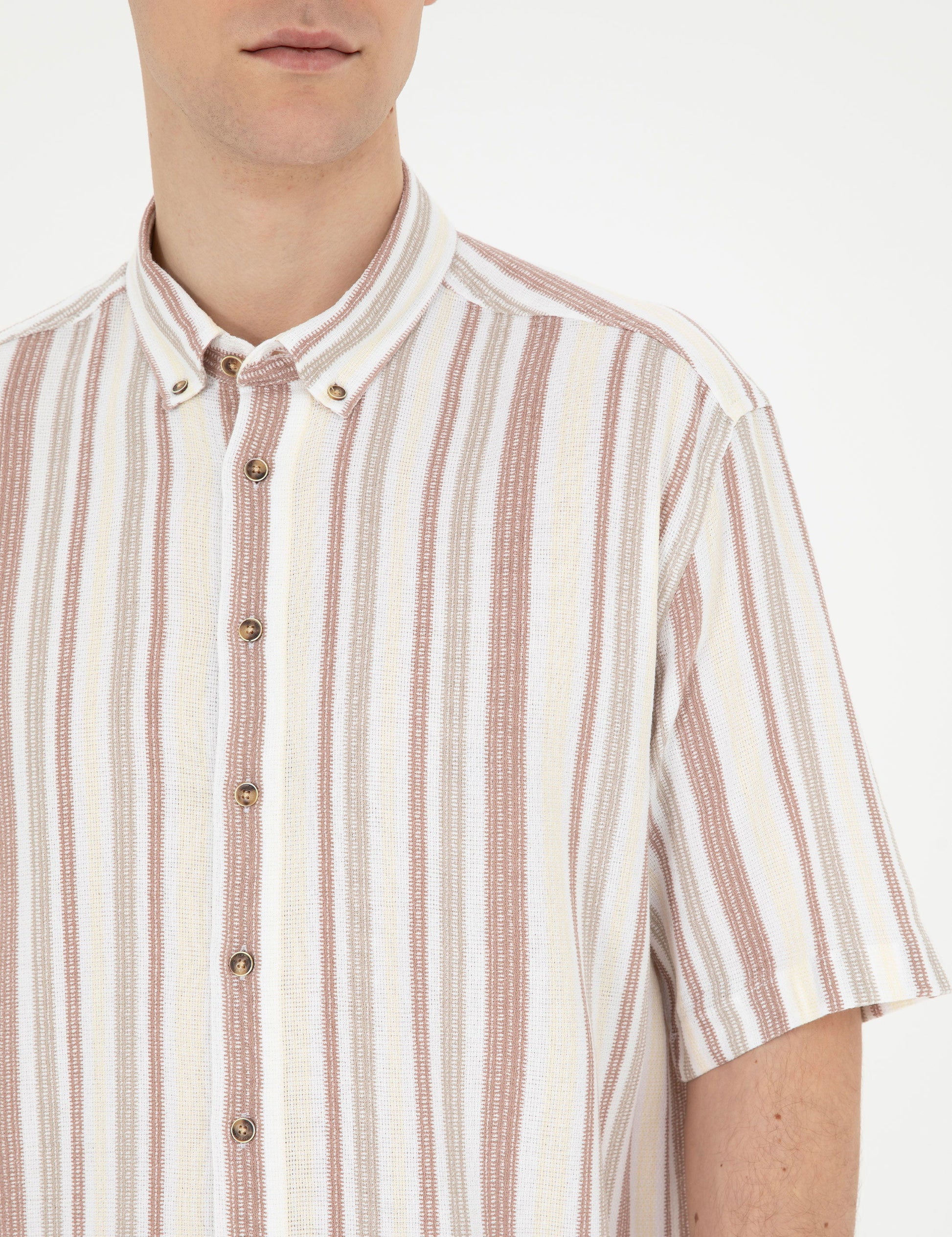 Brown Oversize Short Sleeve Shirt