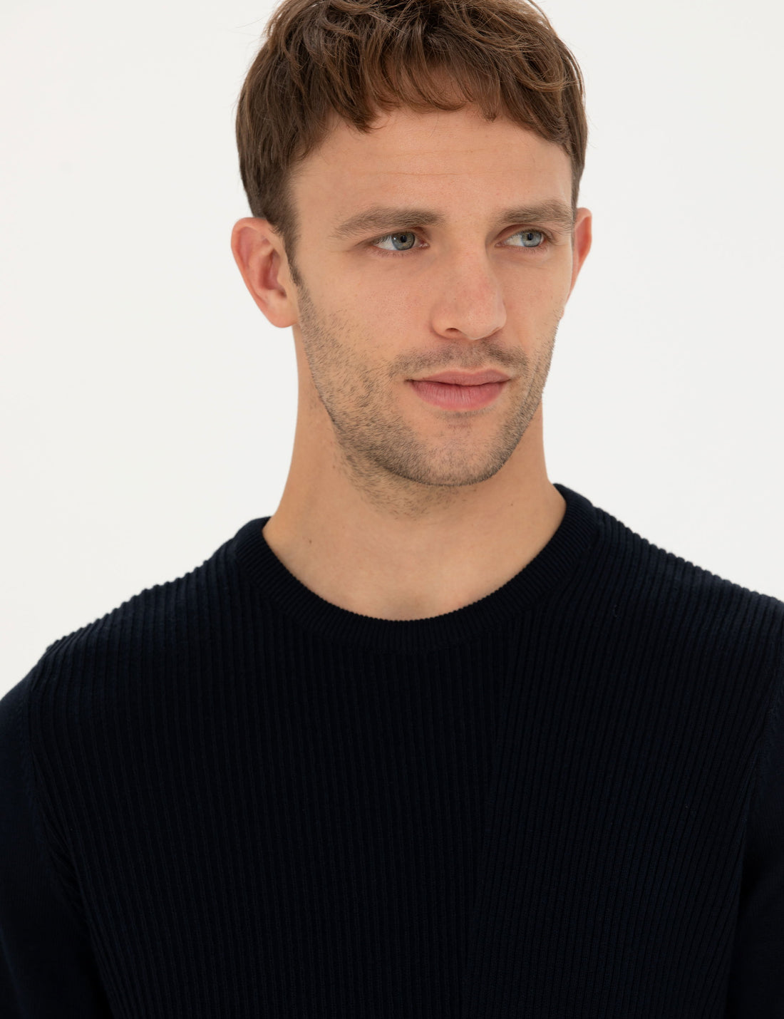 Navy Blue Slim Fit Sweater