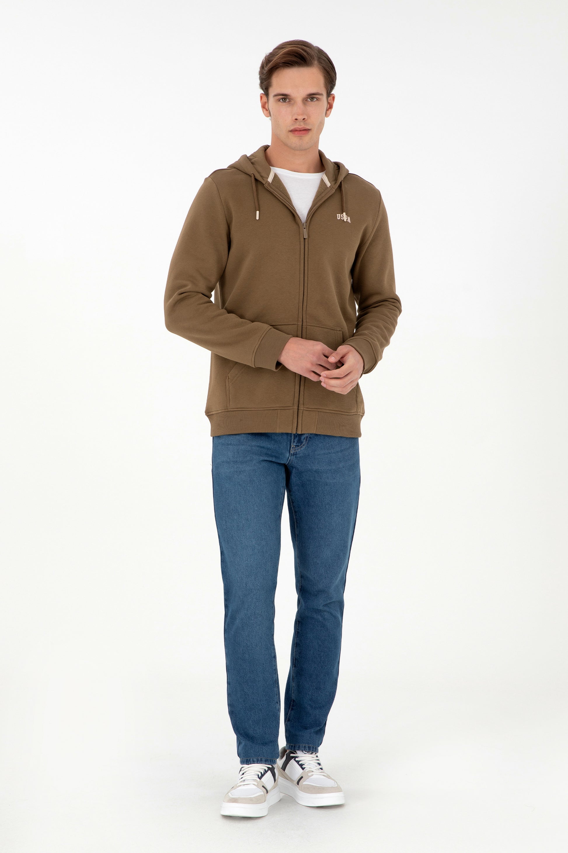 Men's Khaki Knitted Cardigan