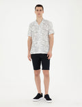 Navy Blue Slim Fit Woven Shorts