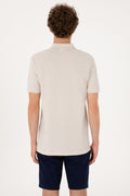 Men's Regular Fit Zipper Stone T-Shirt