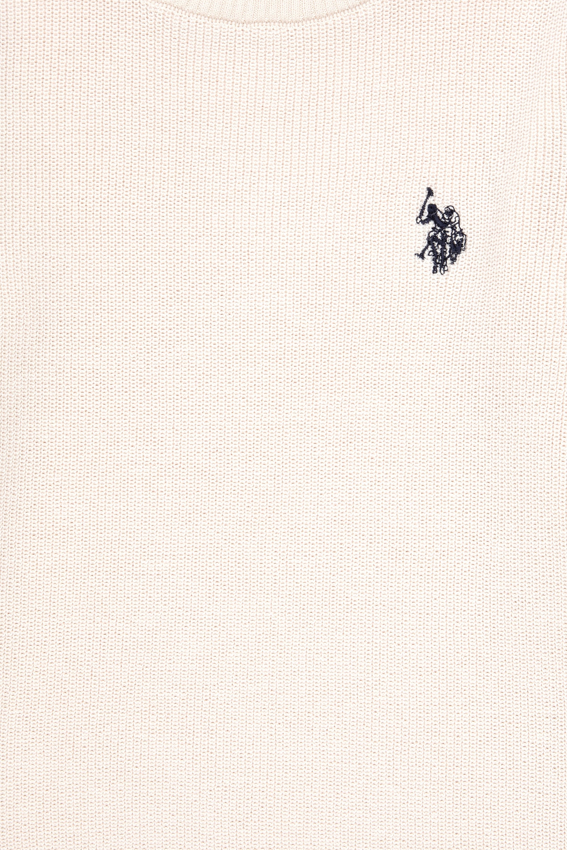 Girls' Cream Crew Neck Basic Sweater