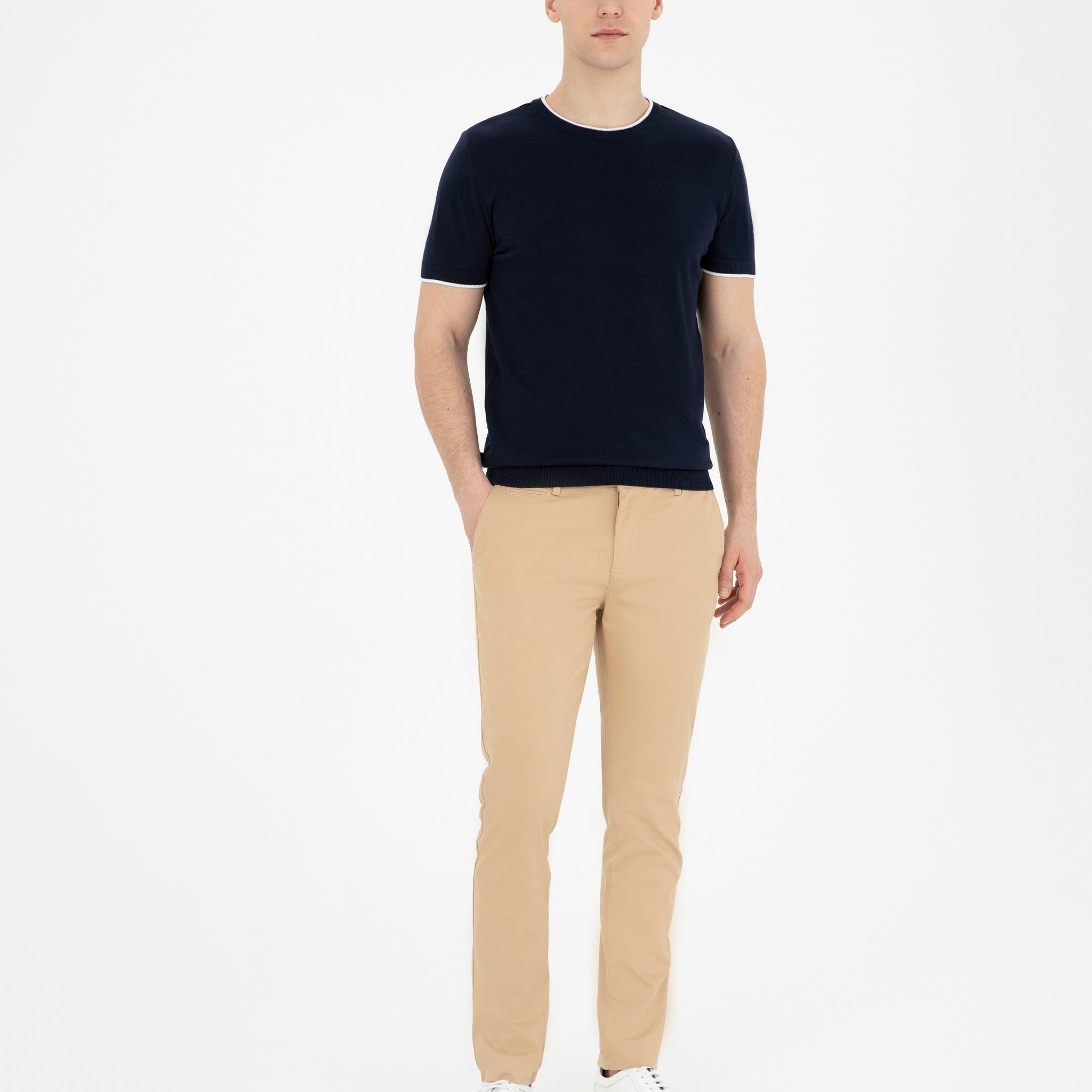 Camel Slim Fit Canvas Pants