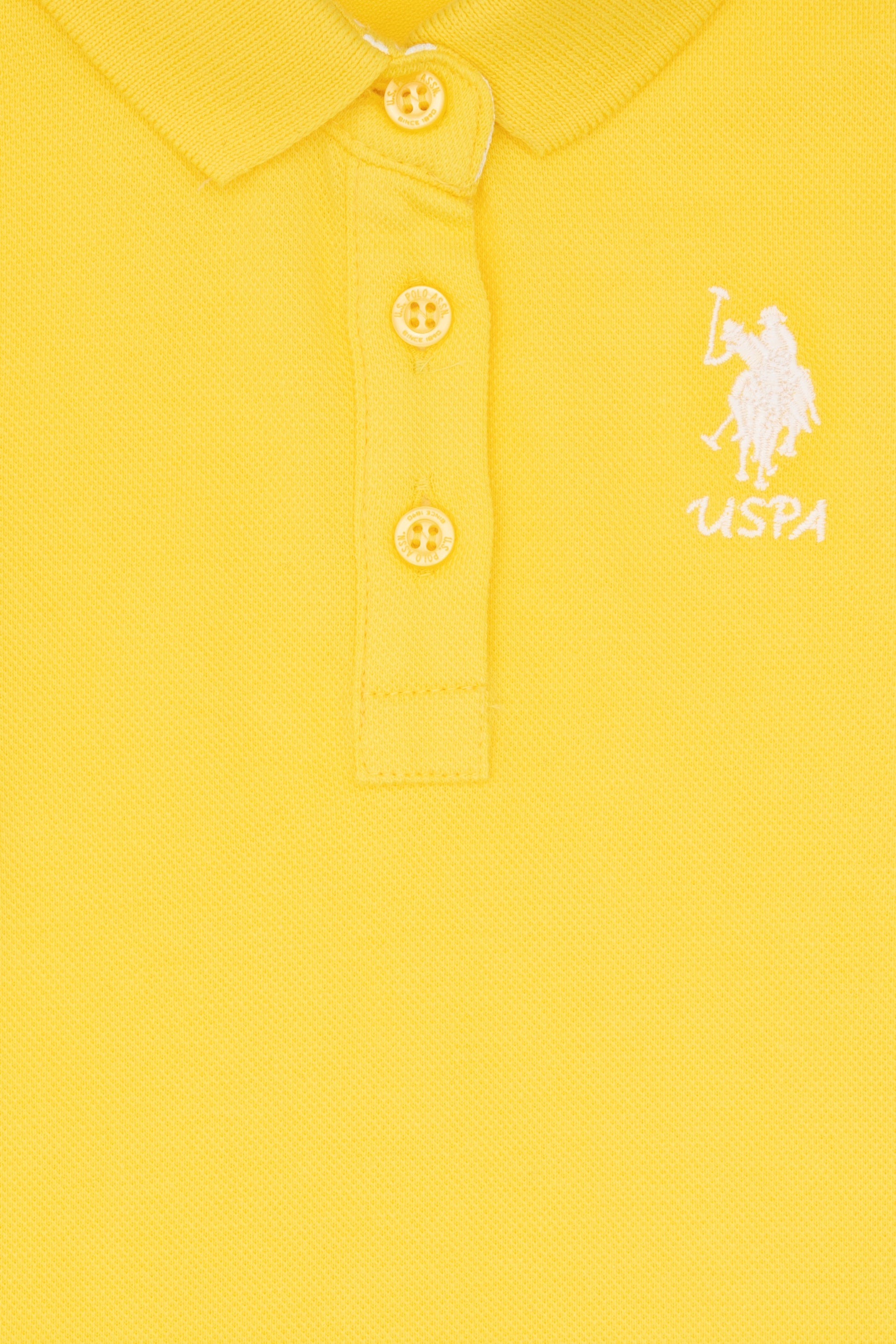 Baby Girl Yellow Polo Neck Basic T-Shirt