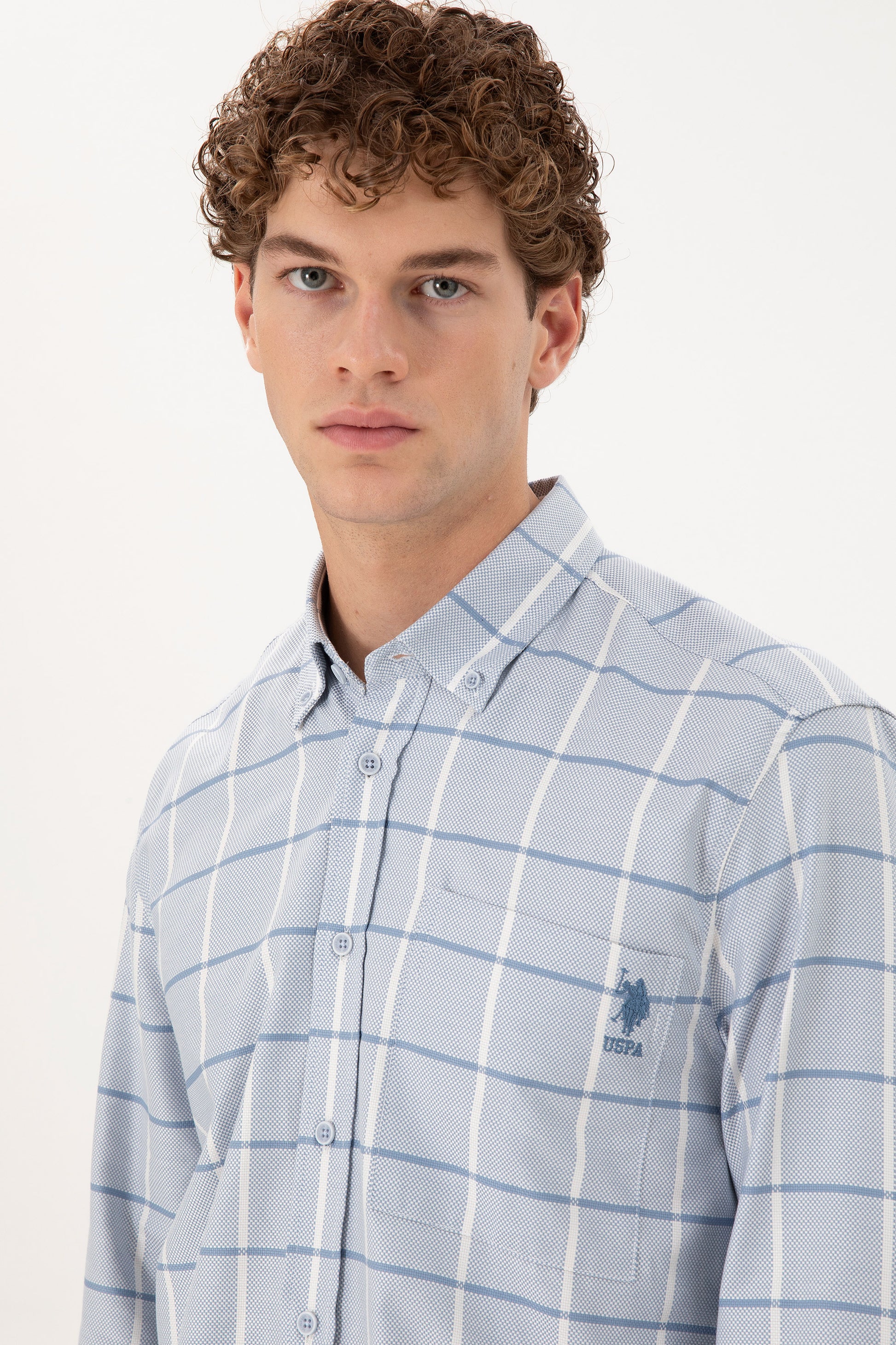 Men's Dark Blue Long Sleeve Shirt