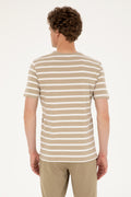 Men's Regular Fit Crew Neck Light Khaki T-Shirt