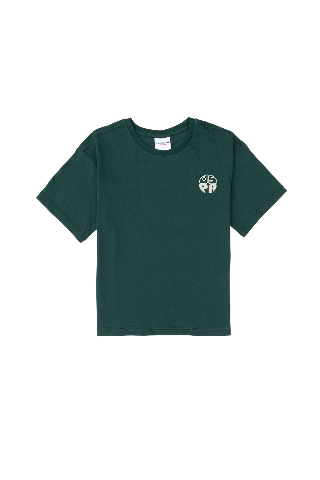 Boys' Dark Green Comfort Basic Crew Neck T-Shirt