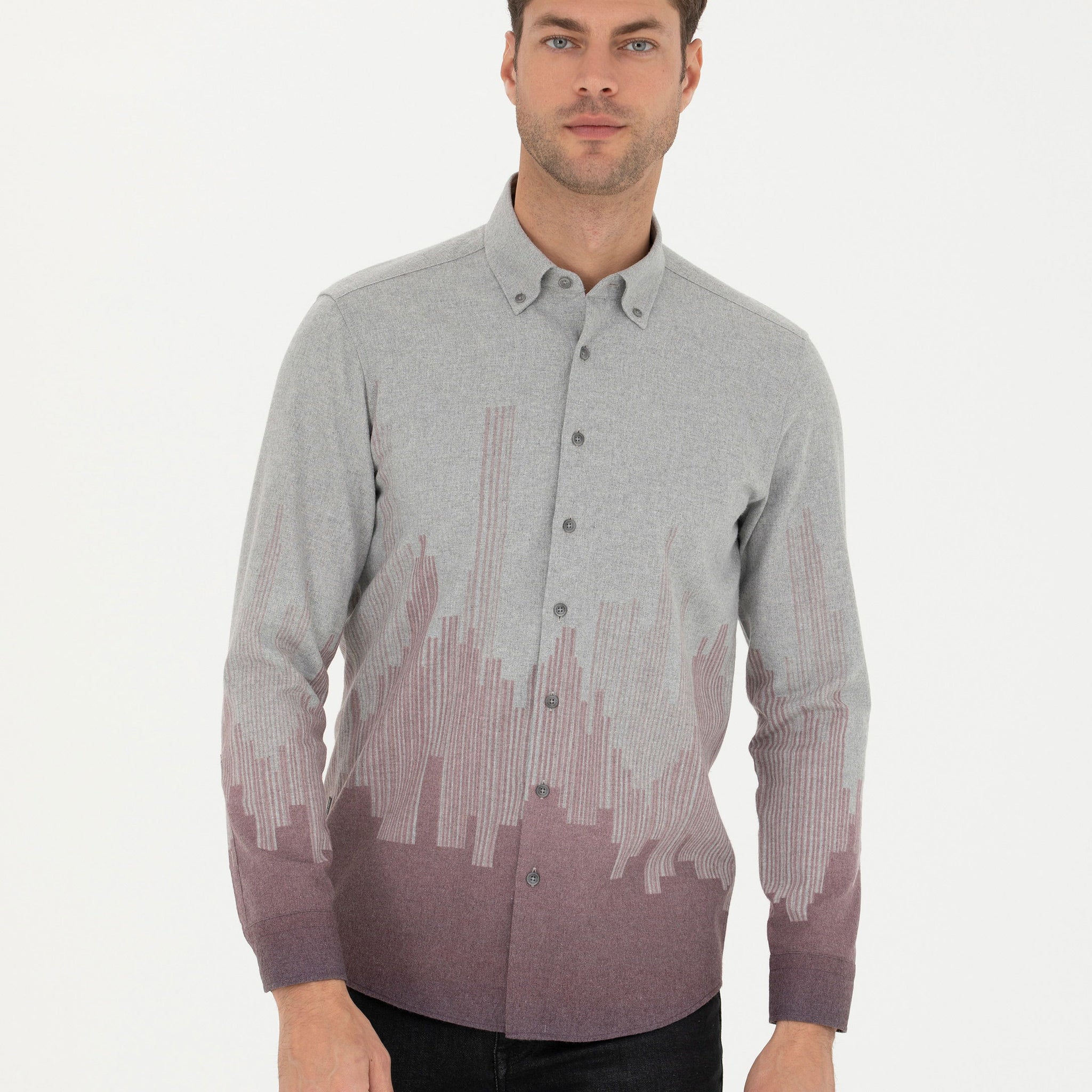 Burgundy Slim Fit Long Sleeve Shirt