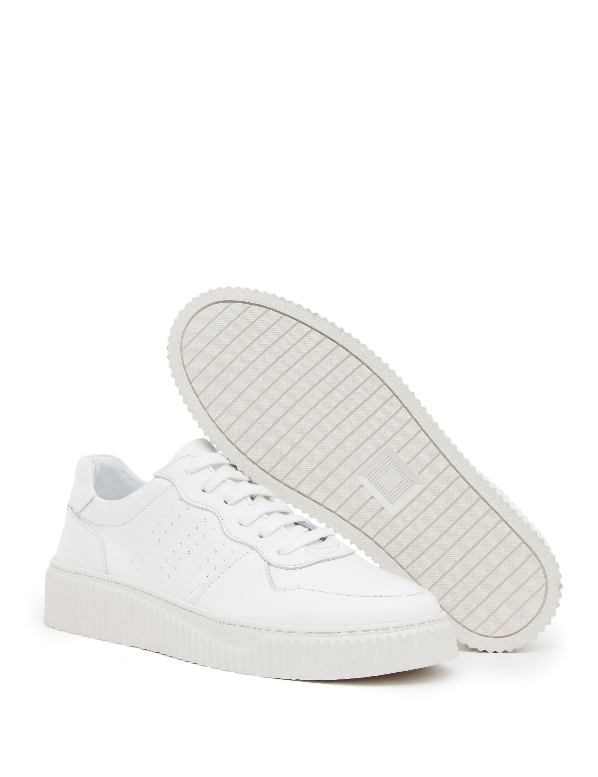 White 100% Leather Casual Shoes