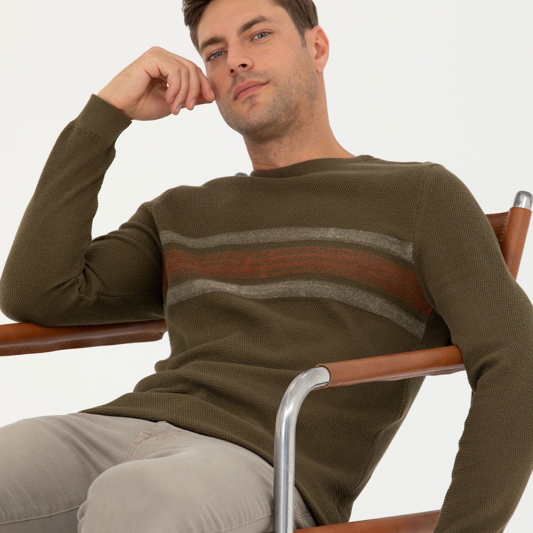 Dark Khaki Slim Fit Sweater