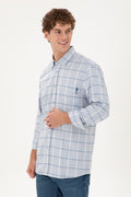 Men's Dark Blue Long Sleeve Shirt